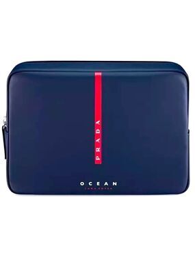 Prada Beauty Men’s Travel Pouch Toiletry Bag Navy Blue Authentic New